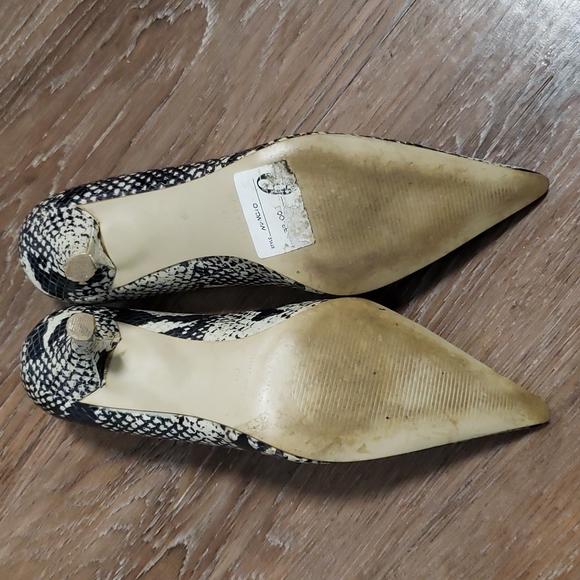 (6M) Nine West Reptile Print Pointy Toe Heels Textured Date Night Fancy - Picture 11 of 14